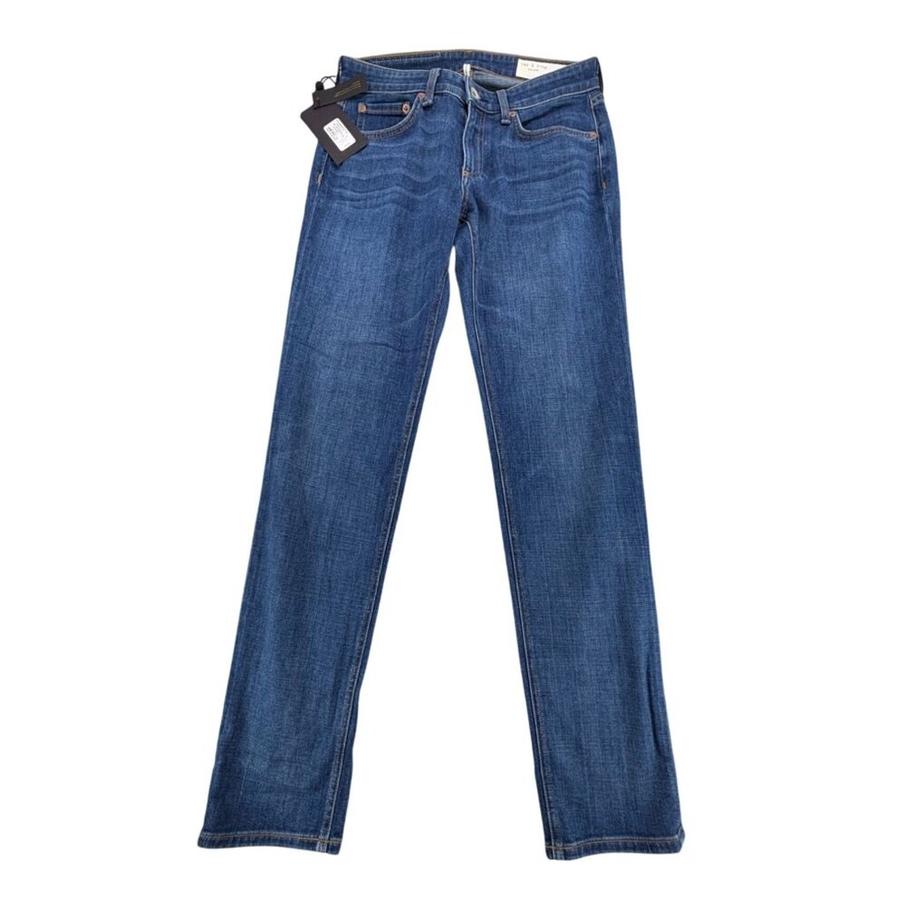 Rag & Bone Dre Low-Rise Slim Boyfriend Jeans Womens 25 Blue Denim Mission City